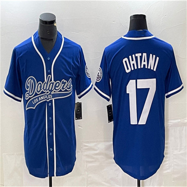 Los Angeles Dodgers #17 Shohei Ohtani Blue Home Authentic Patch Jersey Baseball Jerseys baseball jersey product view 1