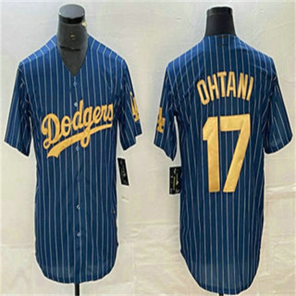 Los Angeles Dodgers #17 Shohei Ohtani Blue Gold Home Authentic Patch Jersey Baseball Jerseys baseball jersey product view 1