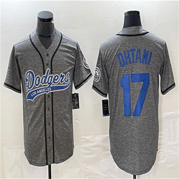 Los Angeles Dodgers #17 Shohei Ohtani Gray Home Authentic Patch Jersey Baseball Jerseys baseball jersey product view 1
