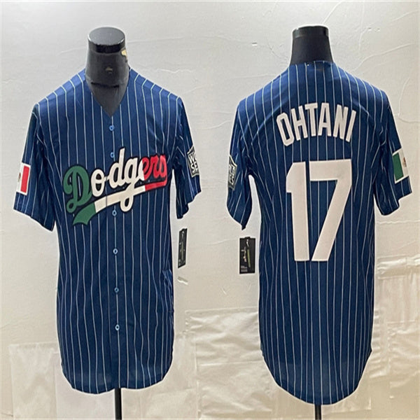 Los Angeles Dodgers #17 Shohei Ohtani Navy Home Authentic Patch Jersey Baseball Jerseys baseball jersey product view 1