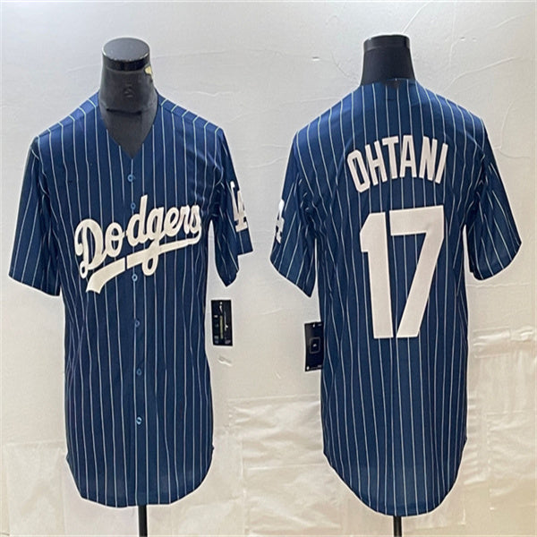 Los Angeles Dodgers #17 Shohei Ohtani Navy Home Authentic Patch Jersey Baseball Jerseys baseball jersey product view 1