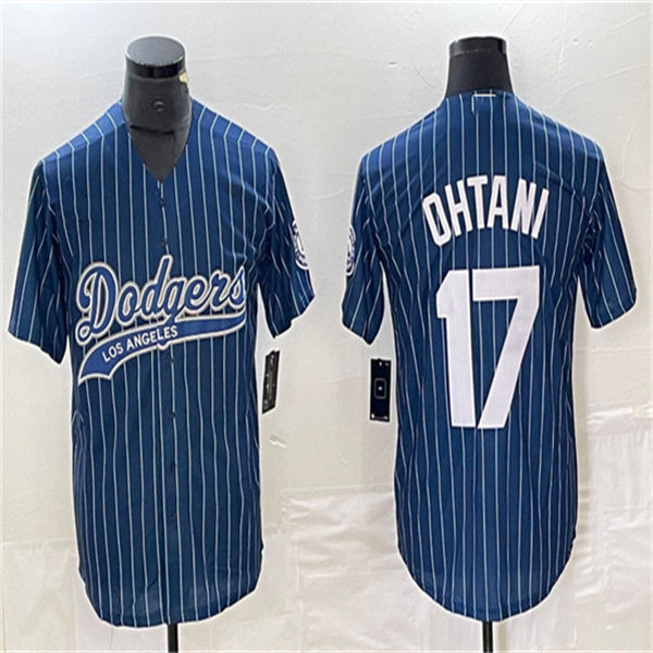 Los Angeles Dodgers #17 Shohei Ohtani Navy Home Authentic Patch Jersey Baseball Jerseys baseball jersey product view 1