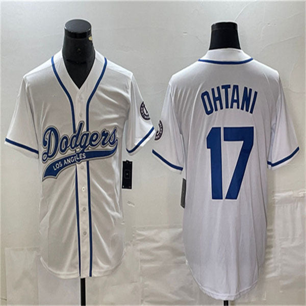 Los Angeles Dodgers #17 Shohei Ohtani White Home Authentic Patch Jersey Baseball Jerseys baseball jersey product view 1