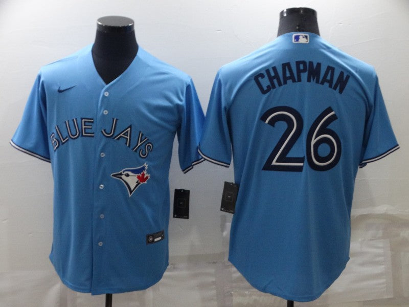 Men's Toronto Blue Jays Matt Chapman #26 Light Blue Replica Baseball Jersey1 baseball jersey product view 1