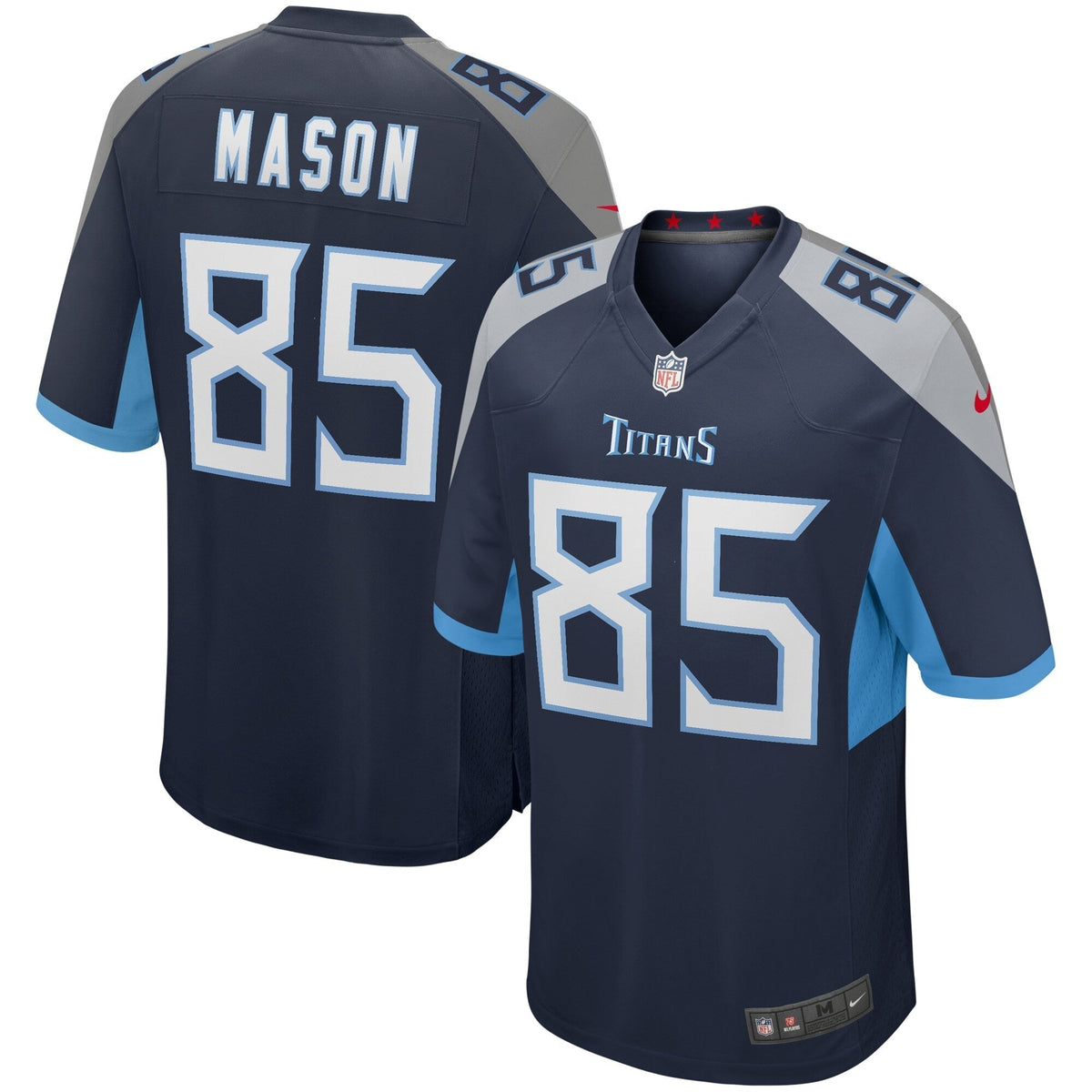 Derrick Mason Tennessee Titans Nike Game Retired Jersey - Navy football jersey product view 1