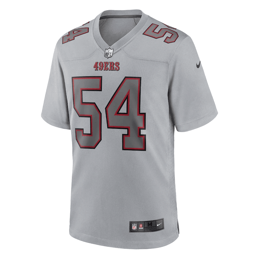 Fred Warner 54 San Francisco 49ers Atmosphere Fashion Game Jersey - Gray football jersey product view 2