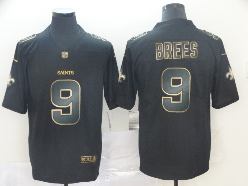 Men's New Orleans Saints Drew Brees #9 Black Game Jersey1 football jersey product view 1
