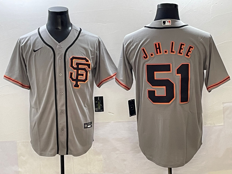 Men's San Francisco Giants Jung Hoo Lee #51 Gray Limited Player Jersey baseball jersey product view 1