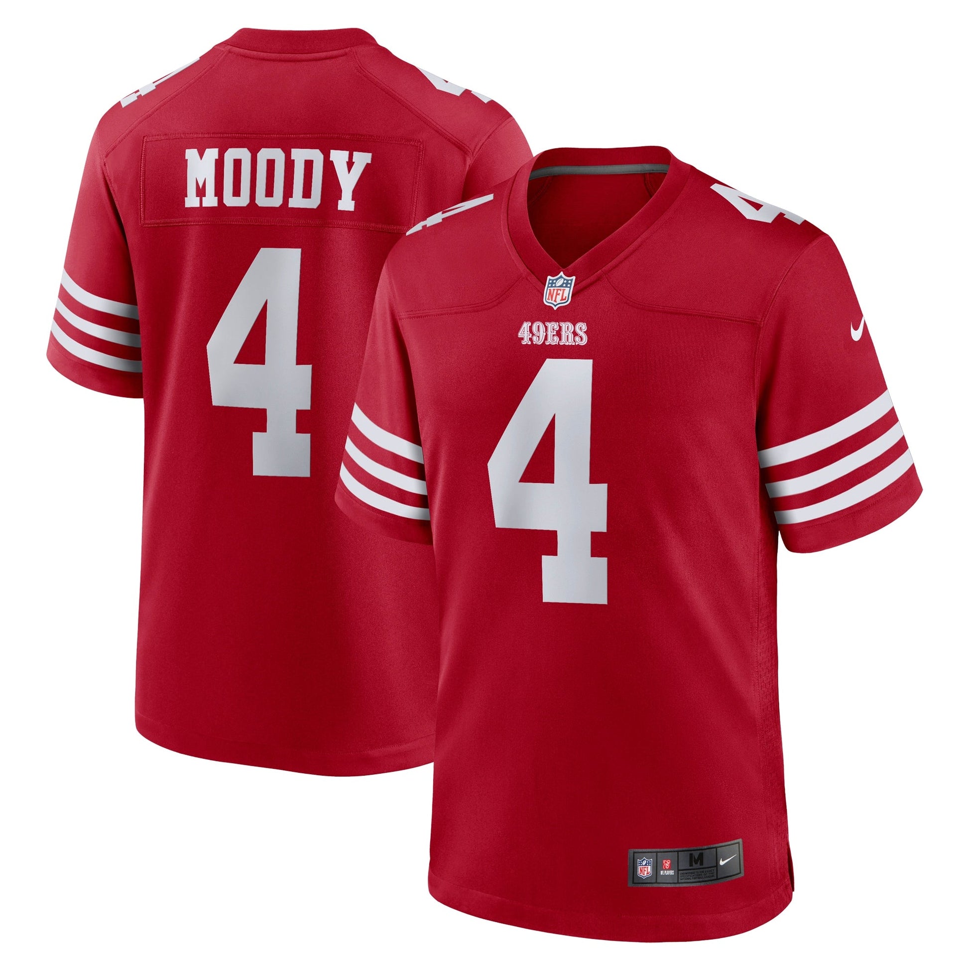 Jake Moody San Francisco 49ers Nike Team Game Jersey - Scarlet football jersey product view 1