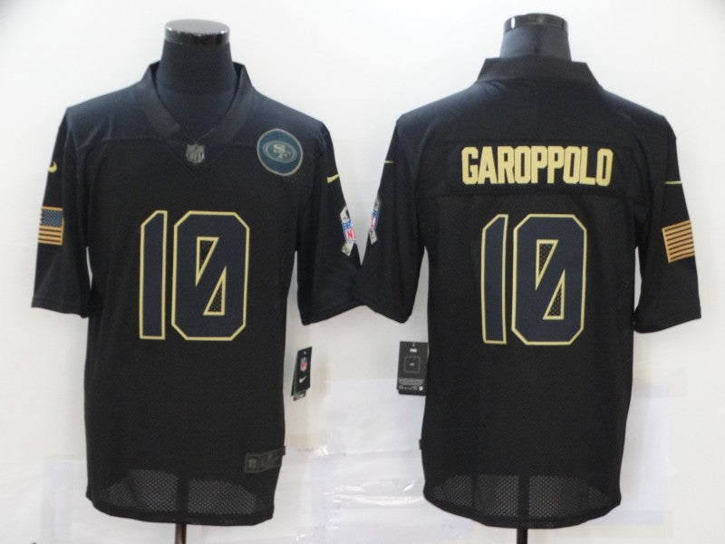 Men's San Francisco 49ers #10 Jimmy Garoppolo Black Player Game Jersey1 football jersey product view 1