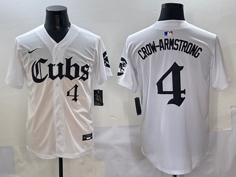 Men's Chicago Cubs Pete Crow-Armstrong #4 White Replica Player Jersey baseball jersey product view 1