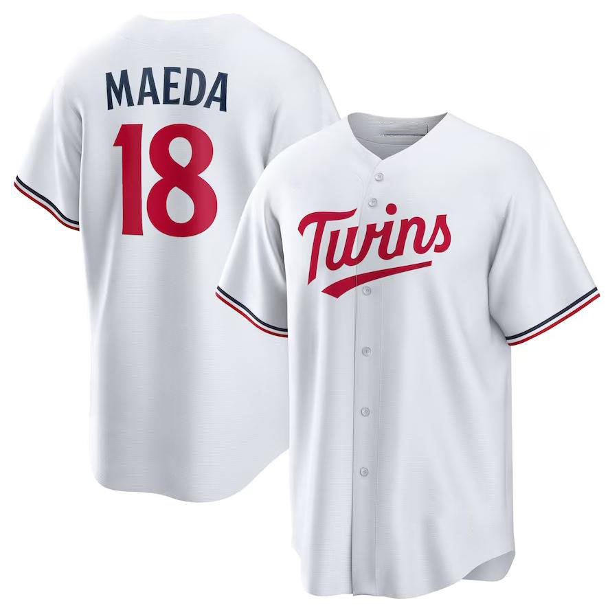 Minnesota Twins #18 Kenta Maeda White Home Limited Player Baseball Jersey baseball jersey product view 1