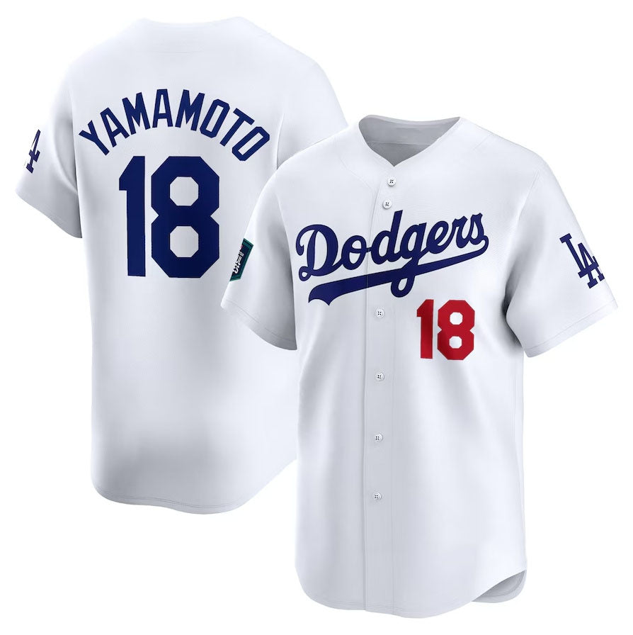 Los Angeles Dodgers #18 Yoshinobu Yamamoto 2024 World Tour Seoul Series Home Limited Player Jersey - White Stitches Baseball Jerseys baseball jersey product view 1