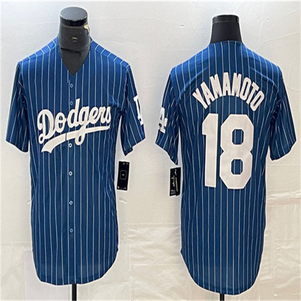 Los Angeles Dodgers #18 Yoshinobu Yamamoto Navy Home Authentic Patch Jersey Baseball Jerseys baseball jersey product view 1