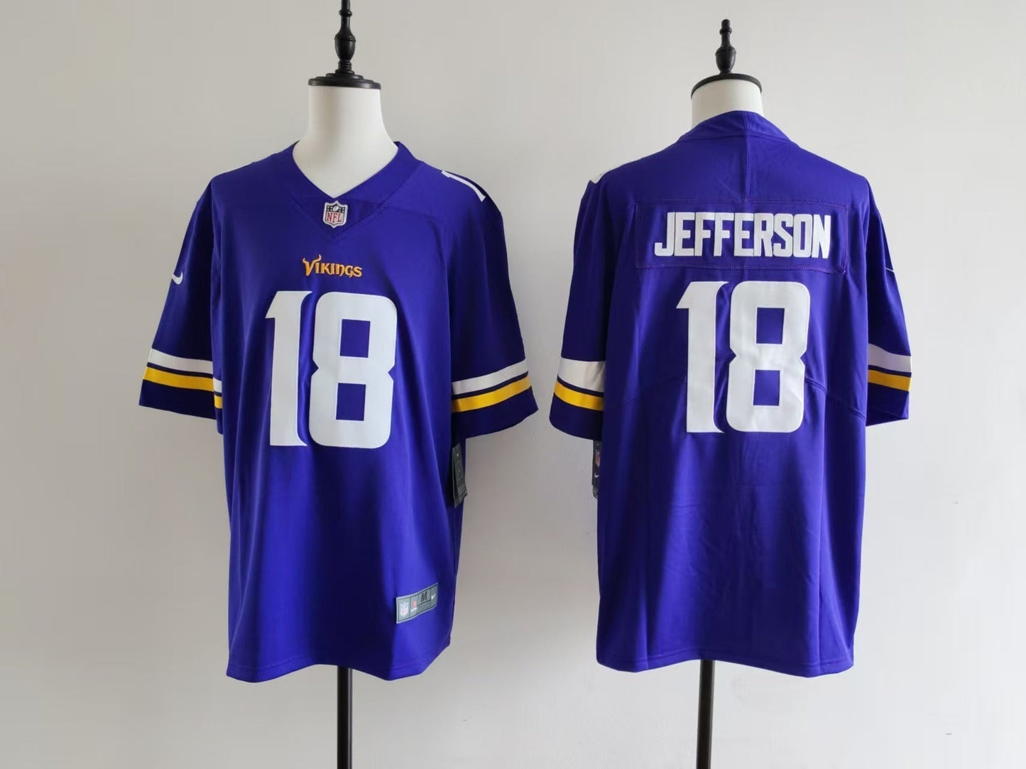 Men's Minnesota Vikings Justin Jefferson Nike Jersey - Purple#18 football jersey product view 1