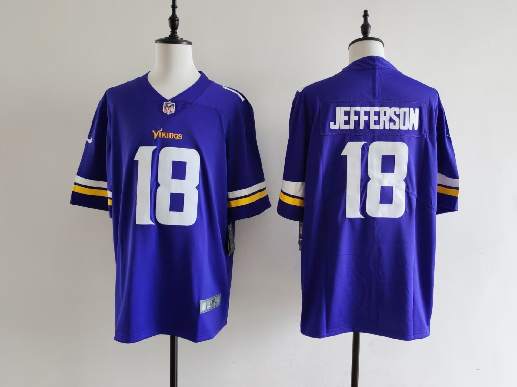 Men's Minnesota Vikings Justin Jefferson Nike Jersey - Purple#18 football jersey product view 1