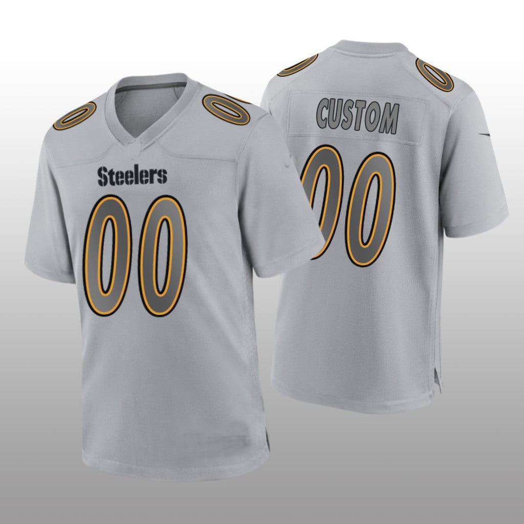 Custom1 Pittsburgh Steelers Gray Atmosphere Game Jersey1 Stitched American Football Jerseys football jersey product view 1