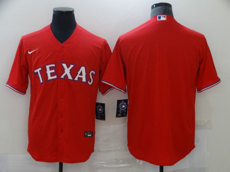 Men's Texas Rangers Red Replica Blank Jersey baseball jersey product view 1