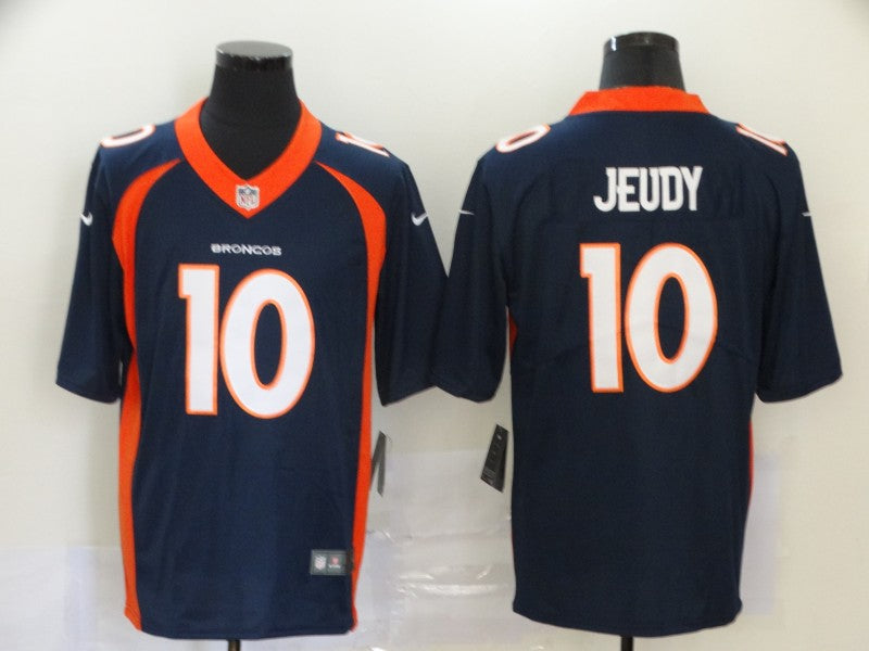 Men's Denver Broncos Jerry Jeudy #10 Navy Game Jersey1 football jersey product view 1