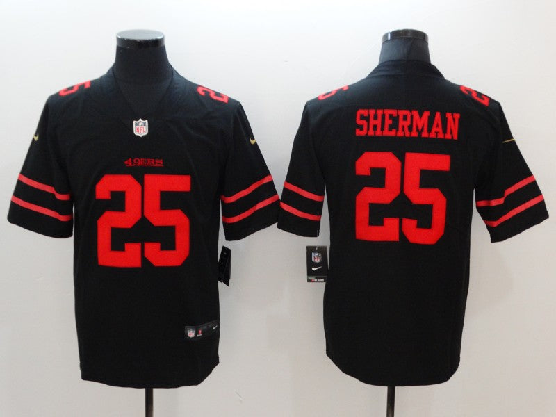 Men's San Francisco 49ers Richard Sherman #25 Black Game Jersey1 football jersey product view 1
