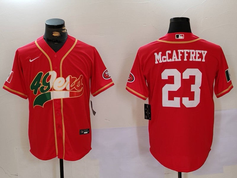 Men's San Francisco 49ers Christian McCaffrey #23 Scarlet Game Jersey1 football jersey product view 1