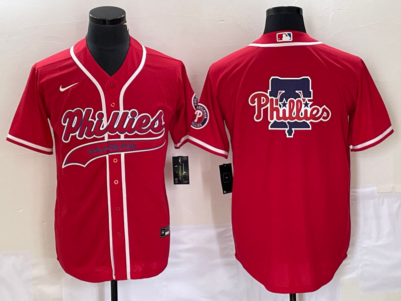 Men's Philadelphia Phillies Red Replica Team Jersey1 Joint Edition baseball jersey product view 1