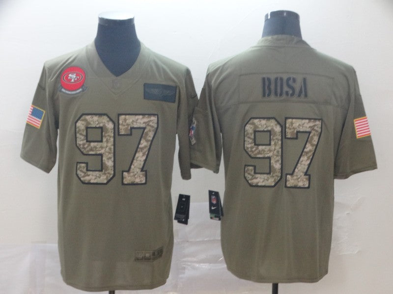 Men's San Francisco 49ers Nick Bosa #97 Brown Game Player Jersey1 football jersey product view 1