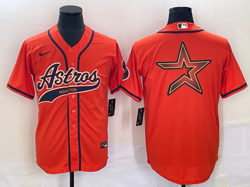Men's Houston Astros Orange Replica Authentic Jersey Joint Edition baseball jersey product view 1