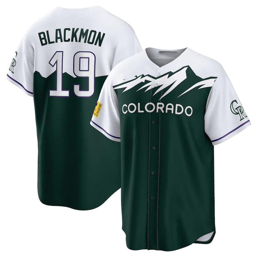 Colorado Rockies #19 Charlie Blackmon Green Home Replica Player Name Jersey Baseball Jerseys baseball jersey product view 1