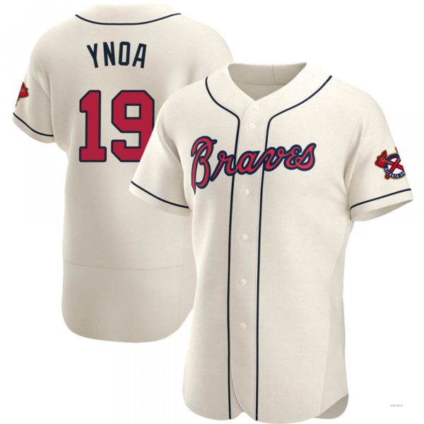 Atlanta Braves #19 Huascar Ynoa Cream Alternate Jersey Stitches Baseball Jerseys baseball jersey product view 1