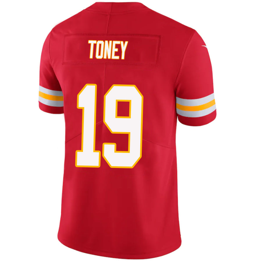 KC.Chiefs #19 Kadarius Toney Red Stitched Player Vapor Game Football Jerseys football jersey product view 1