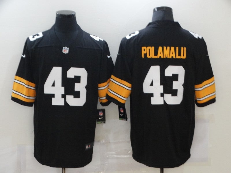 Men's Pittsburgh Steelers Troy Polamalu #43 Black Player Game Jersey1 football jersey product view 1