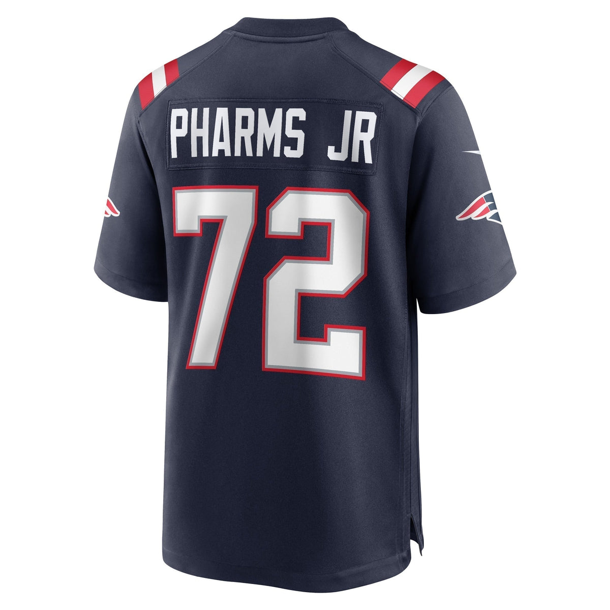 Jeremiah Pharms Jr. New England Patriots Nike Game Jersey - Navy football jersey product view 3
