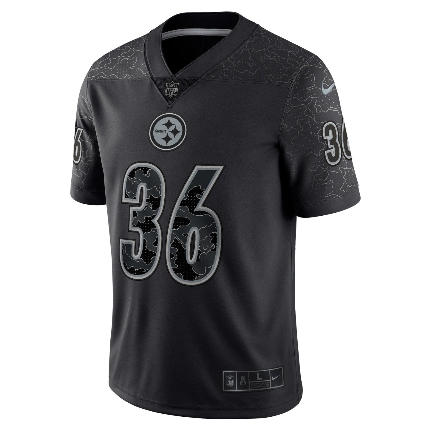 Jerome Bettis Pittsburgh Steelers Nike Retired RFLCTV Limited Jersey - Black football jersey product view 3