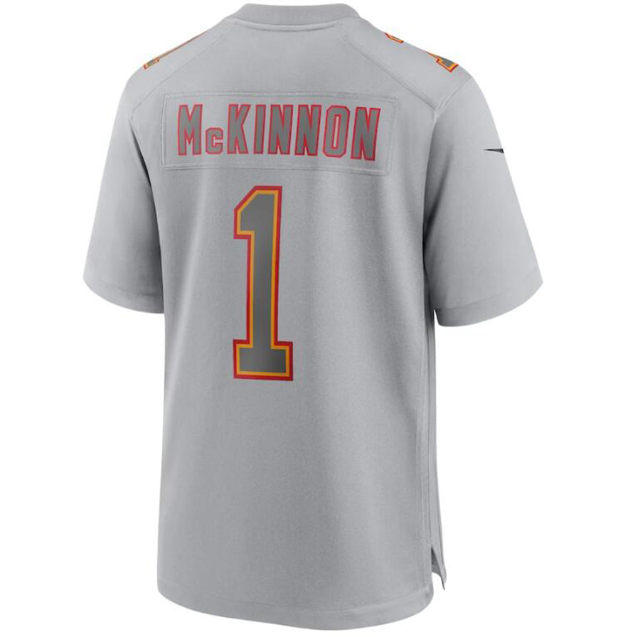 KC.Chiefs #1 Jerick McKinnon Gray Stitched Player Game Football Jerseys football jersey product view 1