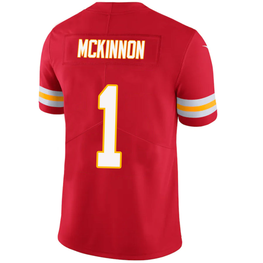 KC.Chiefs #1 Jerick McKinnon Red Stitched Player Vapor Game Football Jerseys football jersey product view 1