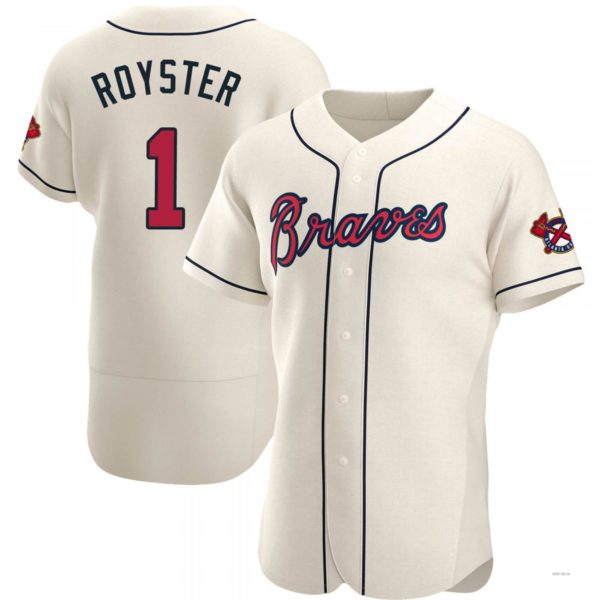 Atlanta Braves #1 Jerry Royster Cream Alternate Jersey Stitches Baseball Jerseys baseball jersey product view 1