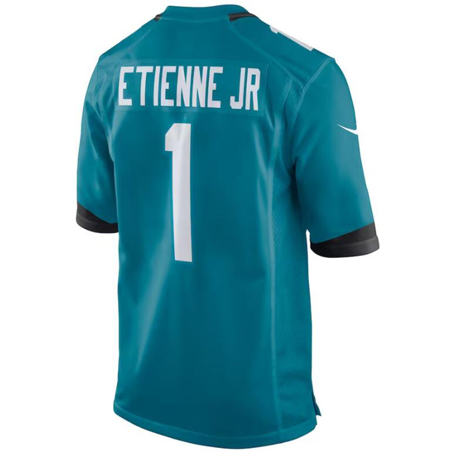 #1 Travis Etienne Player J.Jaguars Teal Game Football Jerseys football jersey product view 1
