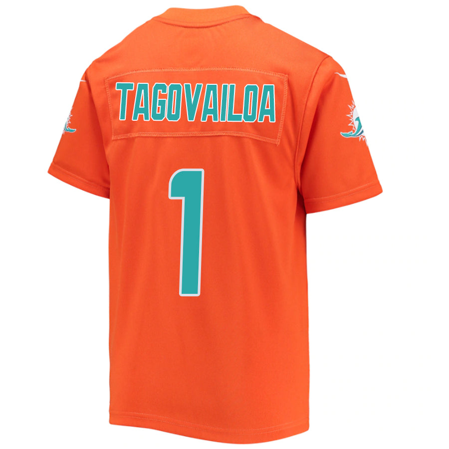 #1 Tua Tagovailoa Player M.Dolphins Orange Game Stitched Football Jerseys football jersey product view 1