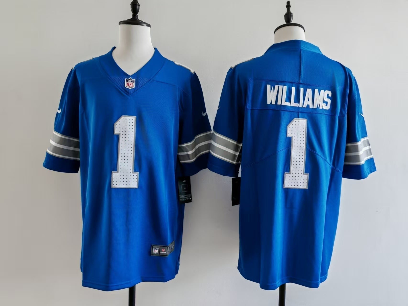 Men's Detroit Alex Jameson Williams Jersey - Blue#1 football jersey product view 1