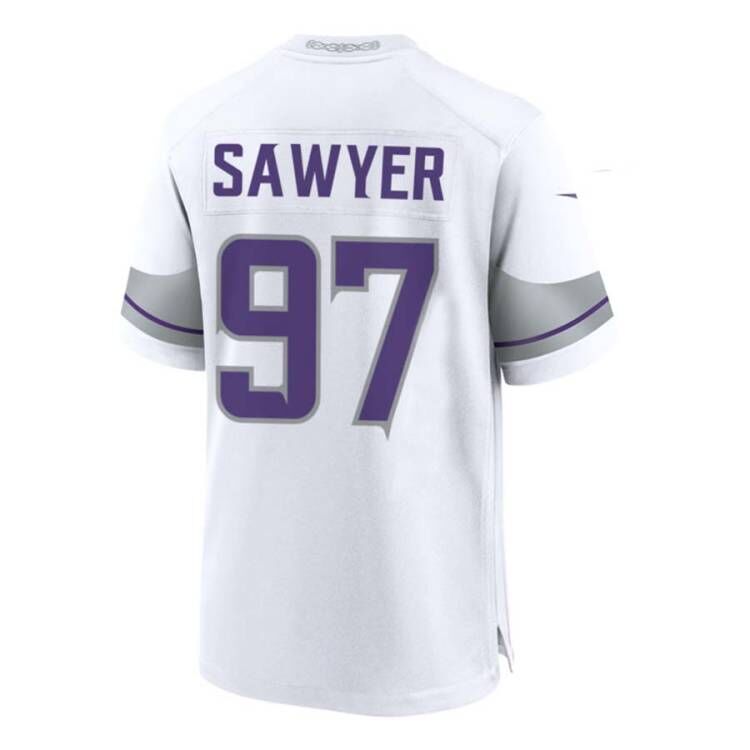 MN.Vikings #97 Talance Sawyer Team Game Player Jersey - White American Football Jerseys football jersey product view 1