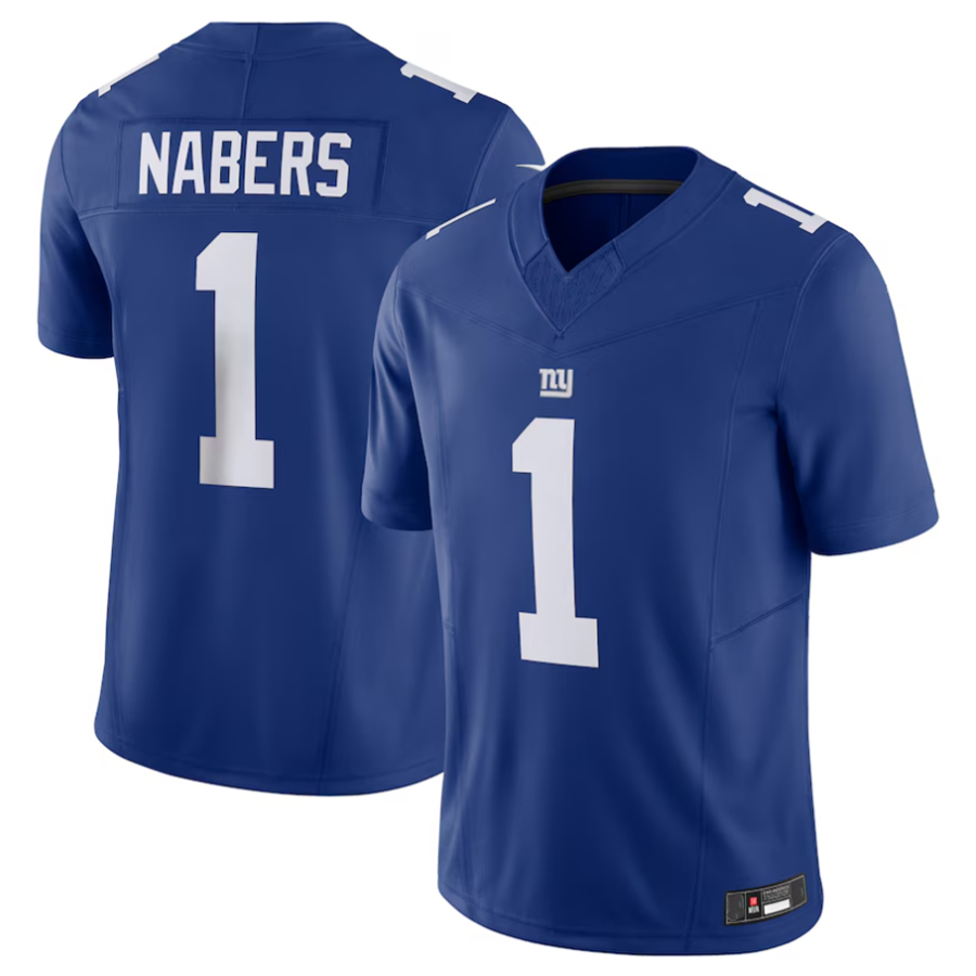 #1 Malik Nabers Player NY.Giants Royal Vapor F.U.S.E. Limited Football Jerseys football jersey product view 1