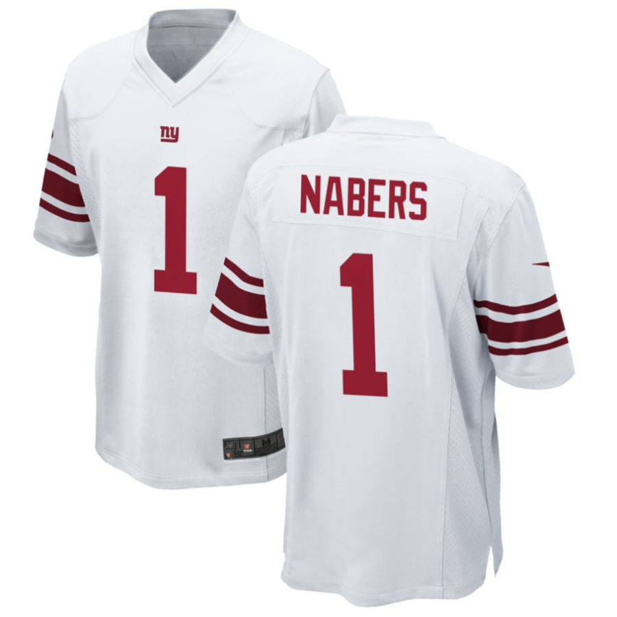 #1 Malik Nabers Player NY.Giants White Game Football Jerseys football jersey product view 1