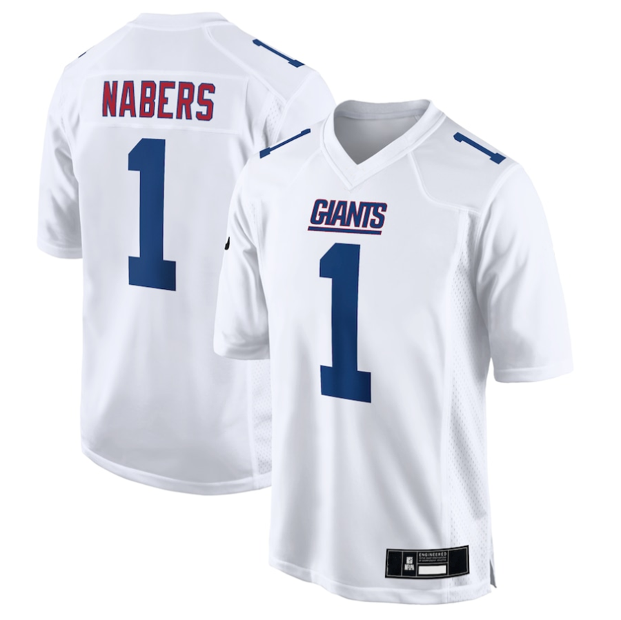 #1 Malik Nabers Player NY.Giants Tundra White Fashion Football Jerseys football jersey product view 1