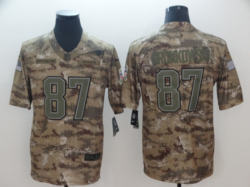 Men's New England Patriots Rob Gronkowski #87 Camouflage Game Jersey1 football jersey product view 1