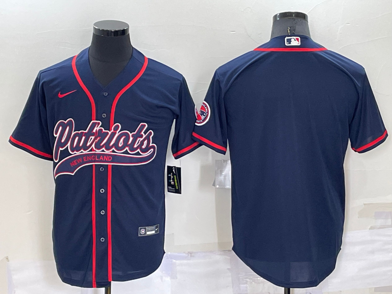 Men's New England Patriots Navy Blank Jersey1 football jersey product view 1