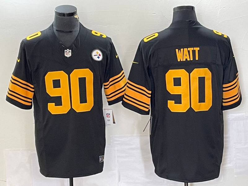 Men's Pittsburgh Steelers T.J. Watt #90 Black Alternate Legend Jersey1 football jersey product view 1