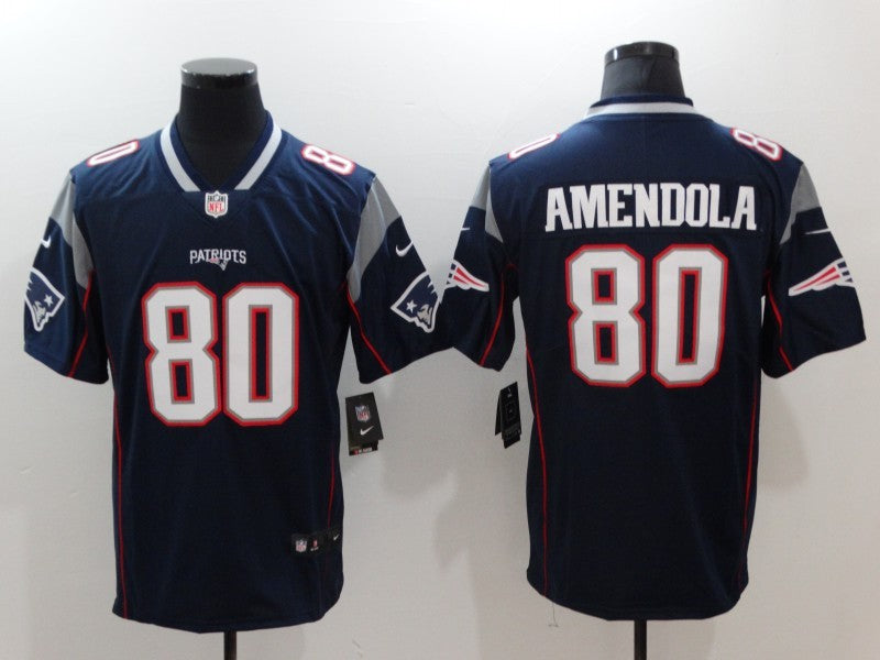 Men's New England Patriots Danny Amendola #80 Navy Game Jersey1 football jersey product view 1