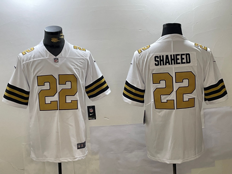 Men's New Orleans Saints Rashid Shaheed #22 White Player Game Jersey1 football jersey product view 1