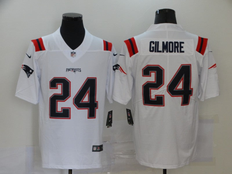 Men's New England Patriots Stephon Gilmore #24 White Game Jersey1 football jersey product view 1